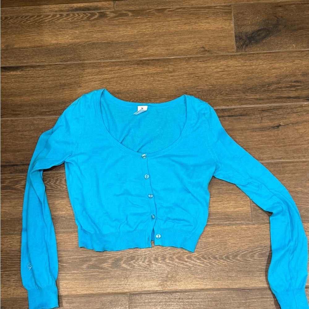 Blue Button-Up Cardigan